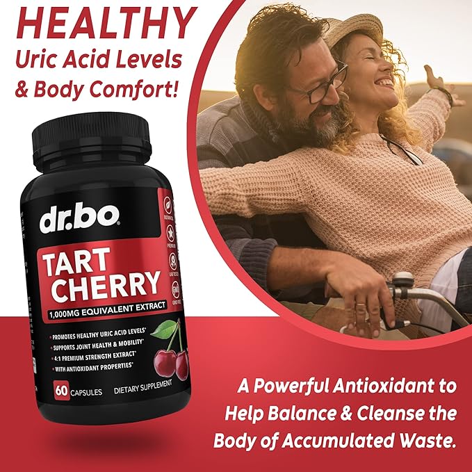 Glucosamine Chondroitin MSM Turmeric & Tart Cherry - Joint Health Supplement Knee Bone & Joints, Purge Uric Acid Cleanse Flush Antioxidant Pills - Joint Support Pills & Tart Cherry Extract Capsules