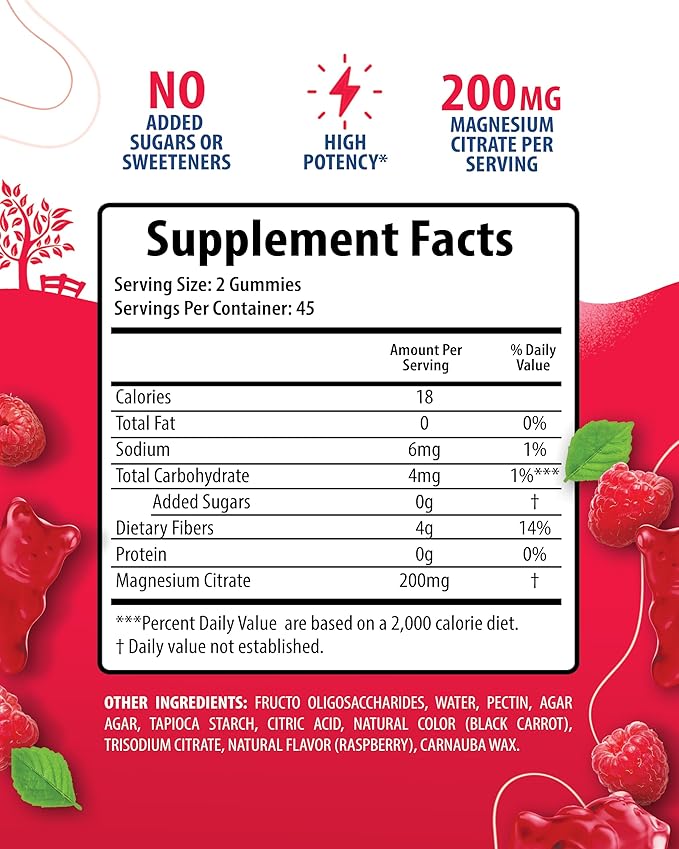 Magnesium Gummies for Adults & Zinc Gummies for Kids & Adults. 200mg - Calm Magnesium Chews - Magnesium Citrate Chewable Supplement for Mood & Muscle Support. Zinc Chewable Gummy for Immune Support -
