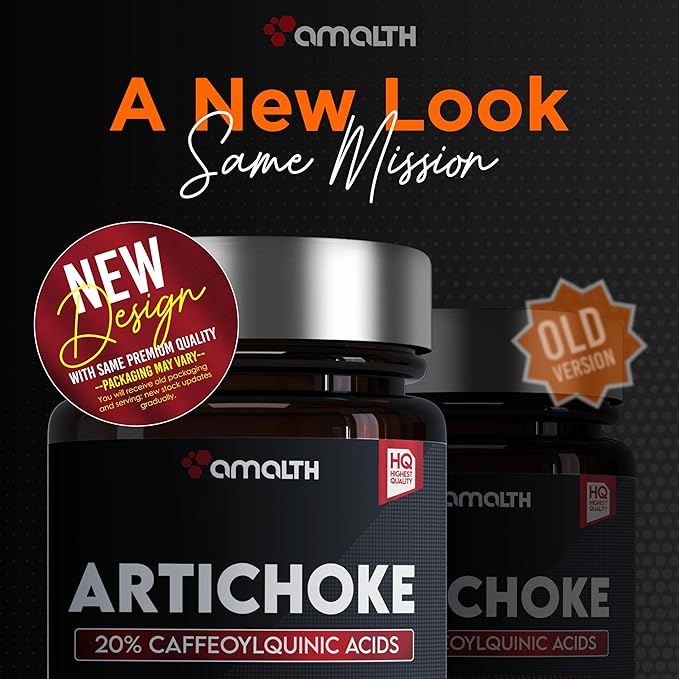 Amalth Artichoke Leaf Extract 120 Veg Capsules -20% Caffeoylquinic Acid Standardized Extract - Supports Liver & Digestion Non-GMO Gluten Free