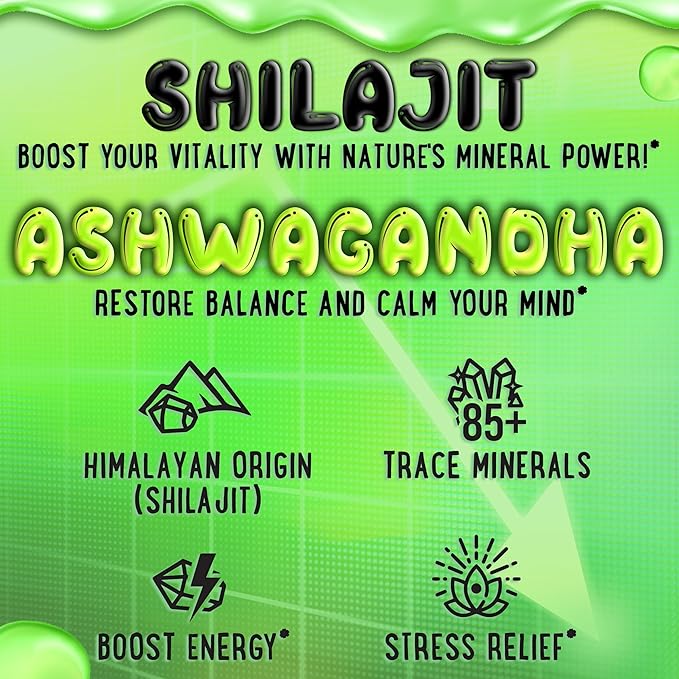 Pure Himalayan Shilajit Gummies - 100% Authentic Shilajit Reisin Extract for Men and Women with Ashwagandha and Shatavari - 60 Gummy - Apple & Kiwi and Peach & Mango Bundle