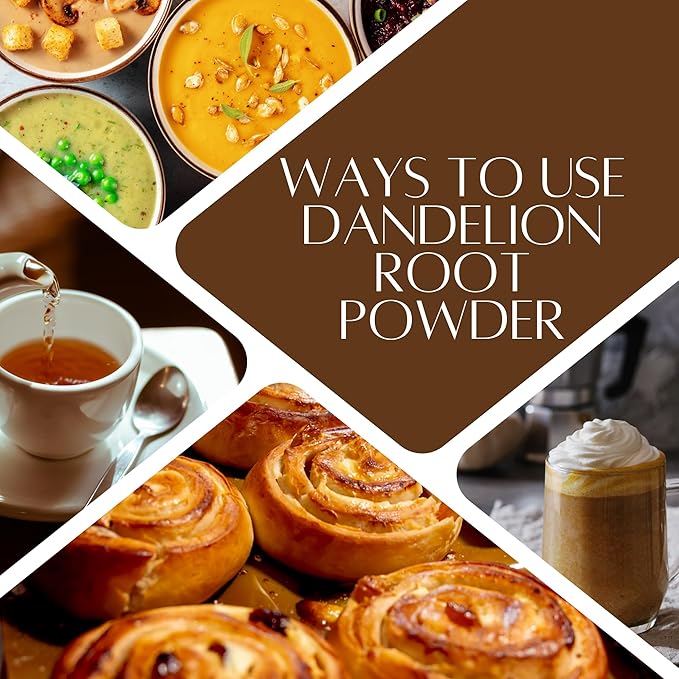 Dandelion Root Powder 100% Natural Dandelion Root for Herbal Tea, Detox & Wellness – Finely Ground, Additive-Free Vegan Supplement – 8 oz Resealable Pack