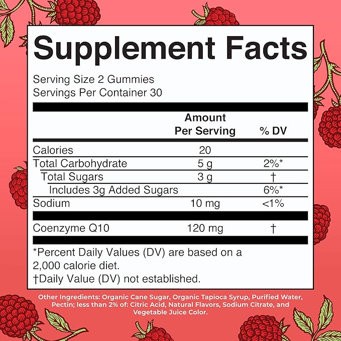 CoQ10 Gummies by MaryRuth's | Coenzyme Q10 | Gummy Supplements for Heart Health & Cellular Health | Antioxidant | CoQ10 120 mg | Vegan | Non-GMO | Gluten Free | 60 Count | 1 Month Supply