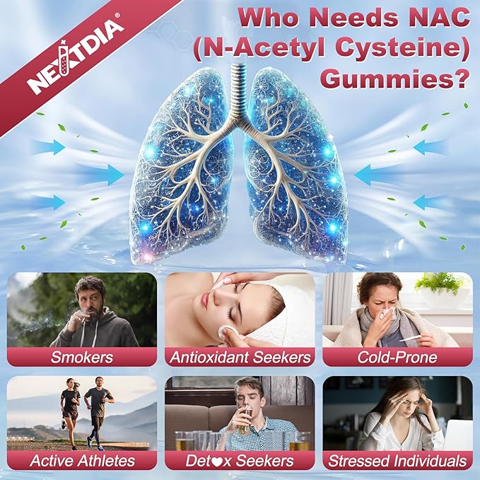 NAC Gummies for Adults & Kids 7+, 600mg N-Acetyl Cysteine Supplement w/Vitamin C, Zinc, Elderberry for Respiratory, Liver, Immune & Antioxidant Support, Sugar-Free Alternative to NAC Capsules, 120 Ct