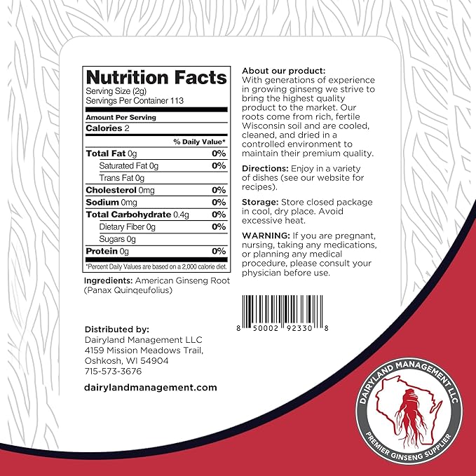Dairyland American Ginseng Slices 16 oz and Capsules 150 ct Pack of Wisconsin Ginseng – Direct from Farmer to Consumer 西洋参