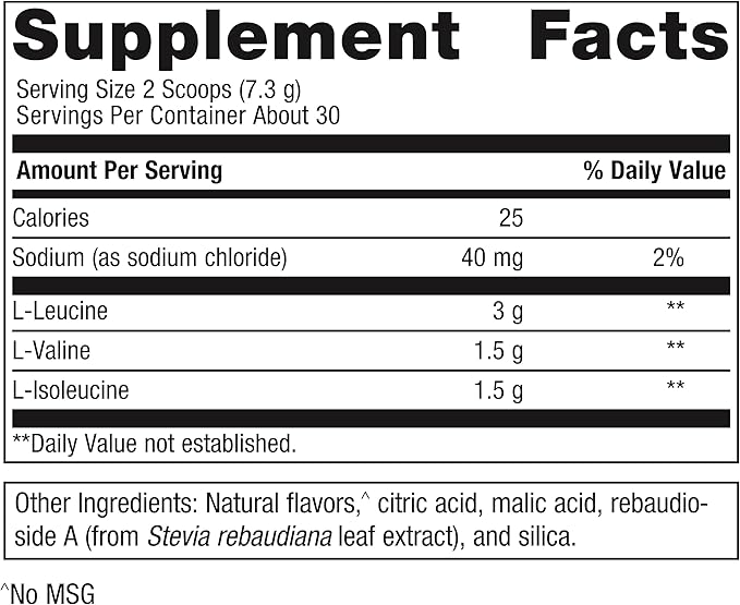 Metagenics BCAAs Powder 7.72 oz (219 g), Orange Mango Flavor, 30 Servings - Non-GMO, Gluten Free, Vegetarian