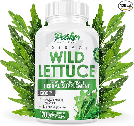 Wild Lettuce Extract – Herbal Sleep Supplement 1200mg, 4:1 Concentrated, Vegan Capsules, Soothes Discomfort, 60 Servings, 120 Count
