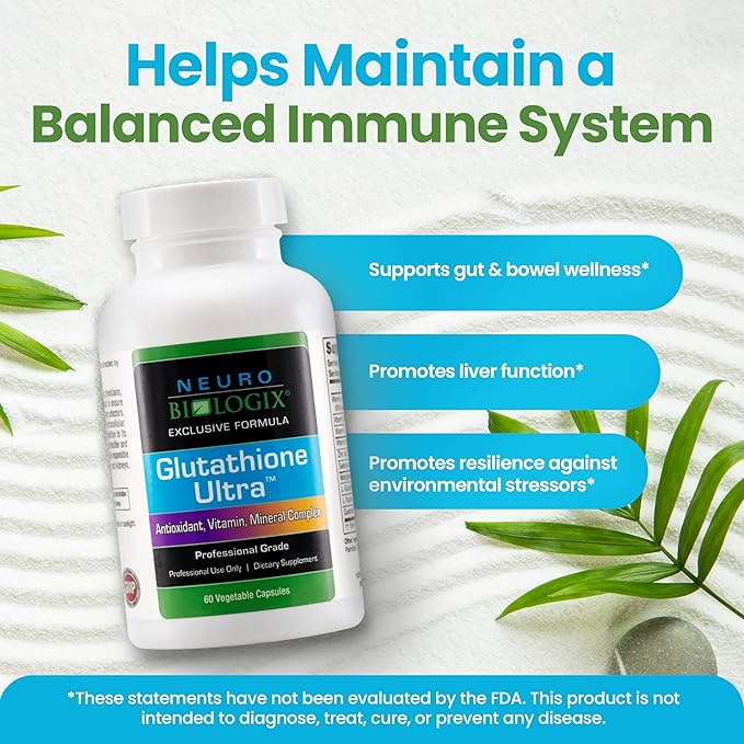 Glutathione Ultra Complex – Comprehensive Antioxidant Support for Detox & Immune System Function - Glutathione Supplement with L-glutathione, Quercetin, Zinc, Selenium & Vitamins A & C - 60 Capsules