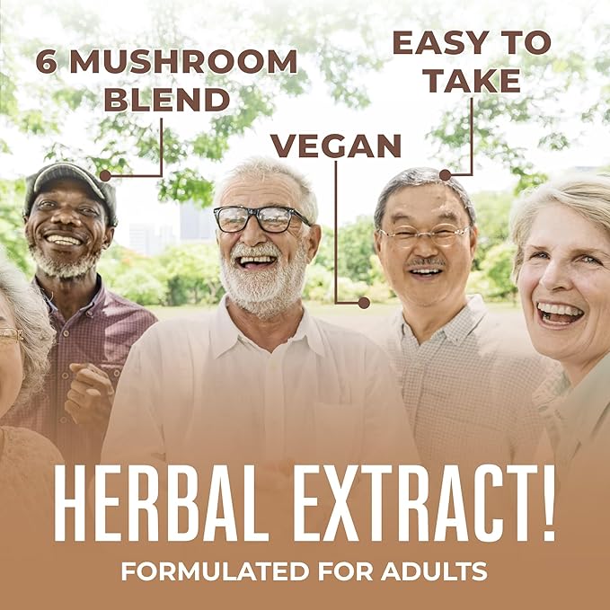 MaryRuth Organics USDA Mushroom Complex | Herbal Liquid Drops | Supplement | Lion's Mane | Reishi Mushroom | Shiitake Mushrooms | Non-GMO | Vegan | Alcohol Free Tincture | 30 Servings