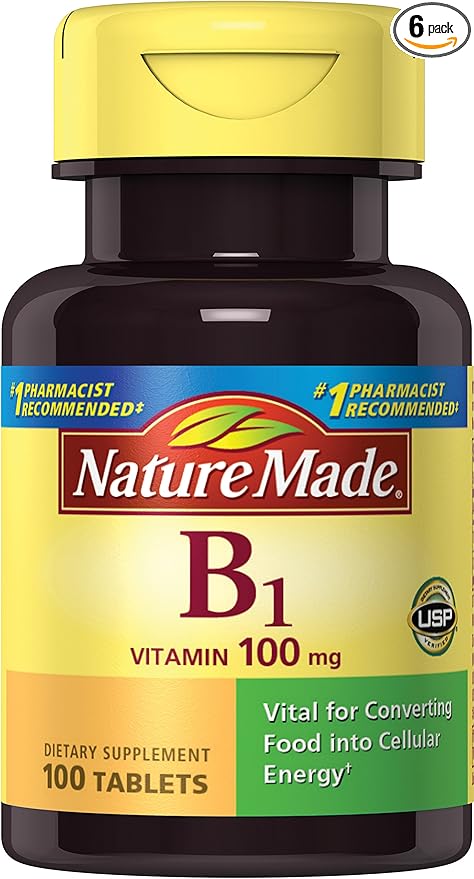 Nature Made Vitamin B1, 100 Count (Pack of 6)