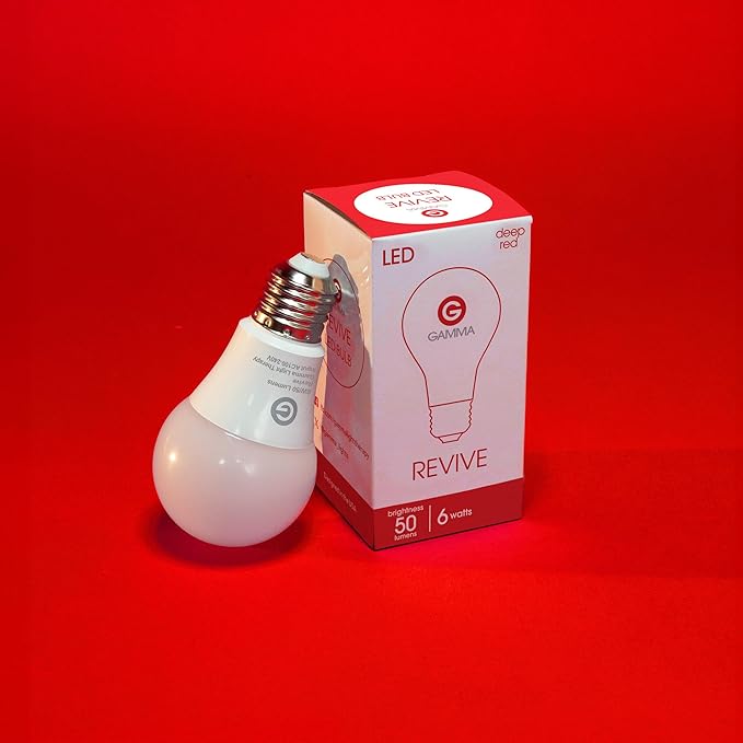 Revive - 670nm - Red Light Bulb Sleep Therapy by Gamma - Melatonin Promoting Natural Sleep Aid