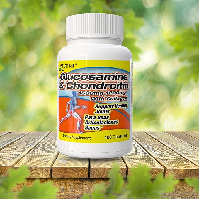 ARYMAR Glucosamine & Chondroitin with Collagen, Supports Joint Health (180 Capsules/Pack of 1)