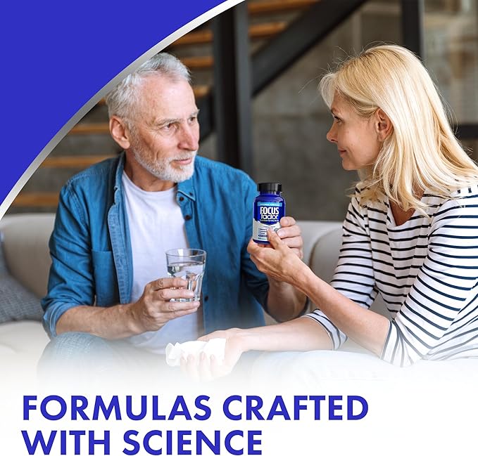 Focus Factor Nutrition for The Brain, Improved Memory & Concentration Brain Supplement, Complete Multivitamin with Vitamins B6, B12, D, Bacopa Monnieri & Tyrosine, 60 Count