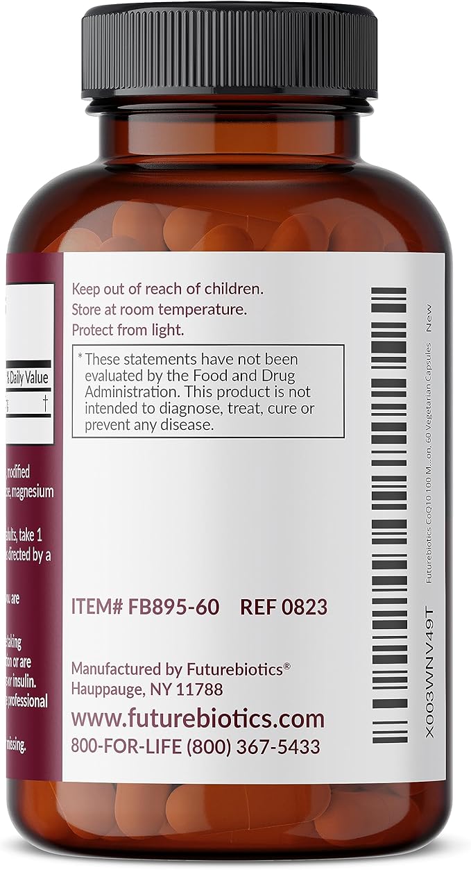 Futurebiotics CoQ10 100 MG Cellular Energy Production, 60 Vegetarian Capsules