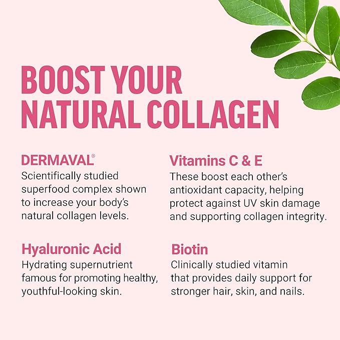 FORCE FACTOR Collagen Boosting Superfoods, Vegan Collagen Booster for Women, With Biotin, Hyaluronic Acid, and Vitamin C, For Hair, Skin, Nails, & Joint Support, Tropical Fruit, 120 Soft Chews, 2-Pack