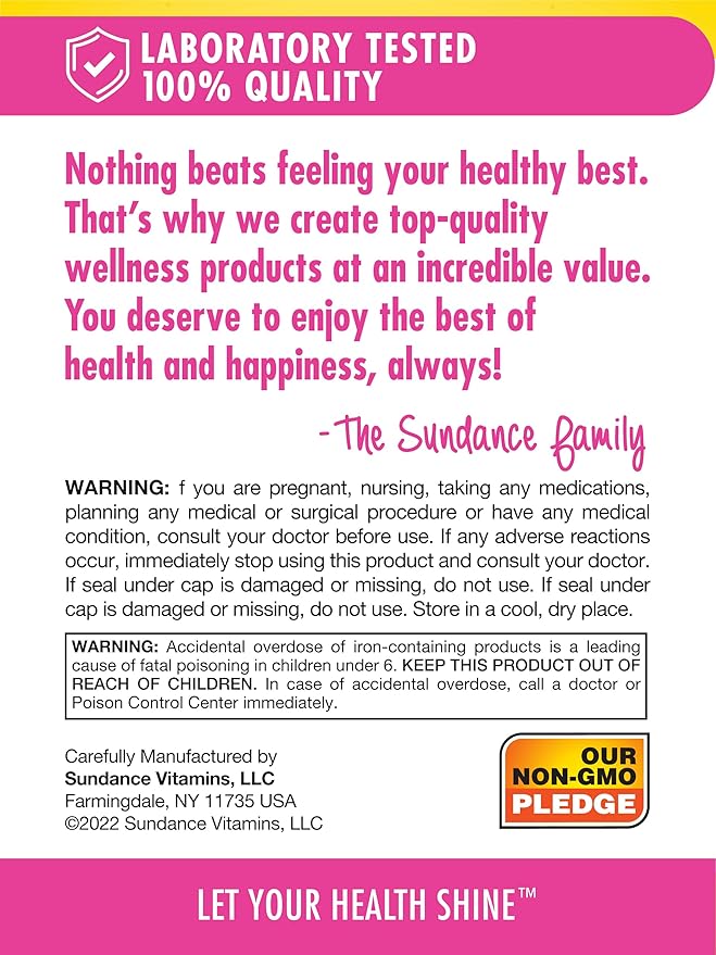Sundance Prenatal Multivitamin | with Folic Acid | 100 Quick Release Capsules | 800 mcg | Non-GMO, Gluten Free Supplement for Women