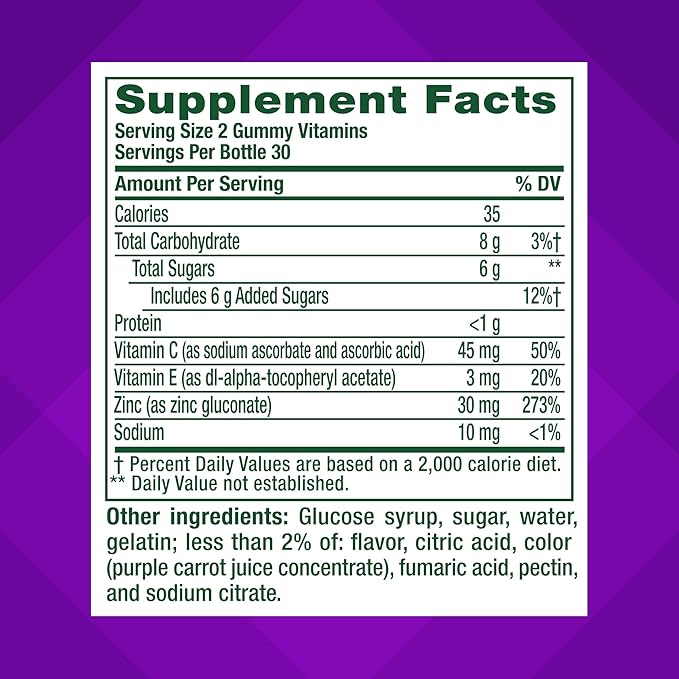 vitafusion Daily Complexion Care (1), Beauty Supplement Helps Support Clear Skin (1) (2) with Zinc Gluconate, Plus Vitamins E & C, Tangerine Strawberry Flavor, 60 Count