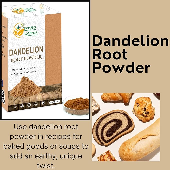 Dandelion Root Powder 100% Natural Dandelion Root for Herbal Tea, Detox & Wellness – Finely Ground, Additive-Free Vegan Supplement – 8 oz Resealable Pack
