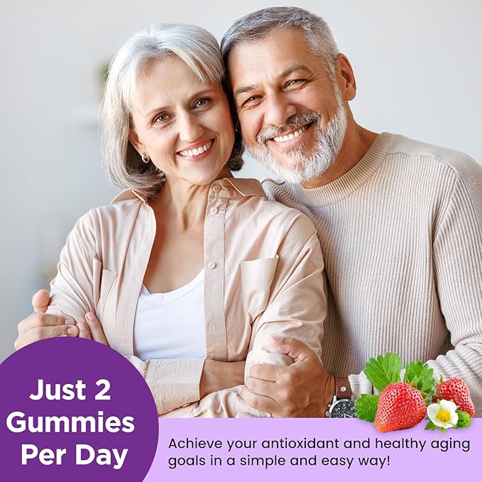 Resveratrol Gummies 1500mg - Resveratrol Supplement with NAC, Vitamin C, E, Quercetin, Berberine, CoQ10, Antioxidant, Healthy Aging & Longevity, Skin, Joint, Brain Wellness - 60 Gummies