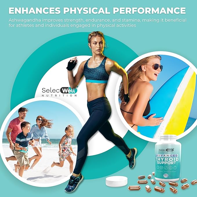 Advanced Thyroid Support, 2 Month Supply – Supports Energy, Focus & Hormone Balance – with Iodine, Selenium, Ashwagandha & L-Tyrosine (Vegetarian, Non-GMO)