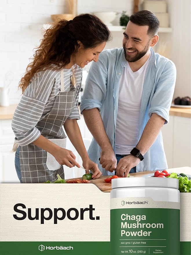Horbäach Chaga Mushroom Powder | 10 Ounce | Vegan, Non-GMO & Gluten Free Supplement