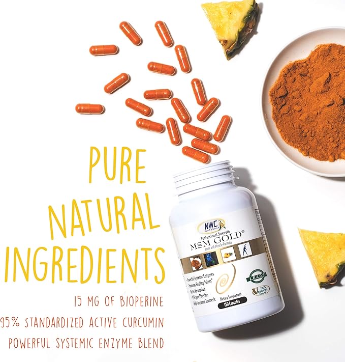NWC Naturals MSM Gold Systemic Enzyme Supplement - 150 Cap - 2 Pack