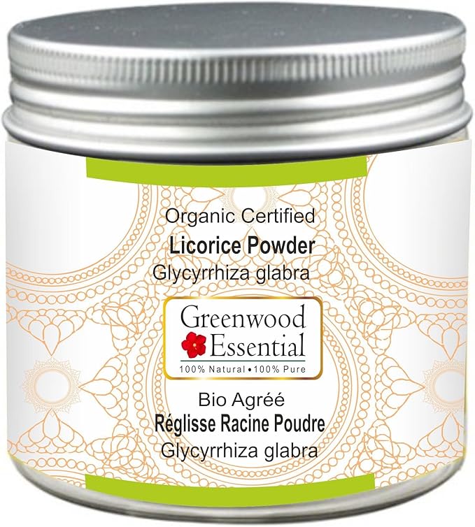 Pure Licorice/Liquorice Powder (Glycyrrhiza glabra) Organic Certified 100% Natural Therapeutic Grade 200gm (7.05 oz)