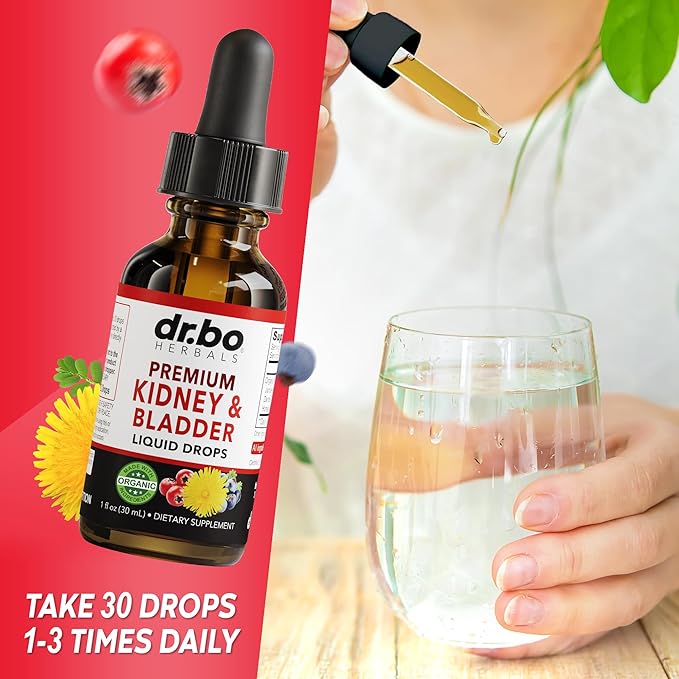 Kidney Cleanse Detox Support Supplement & Bladder Health Drops - Organic Kidney Bladder Supplements Drops & Pills Juniper Berry Cleavers Dandelion Cranberry - Kidneys Renal & Urinary Tract Supplements
