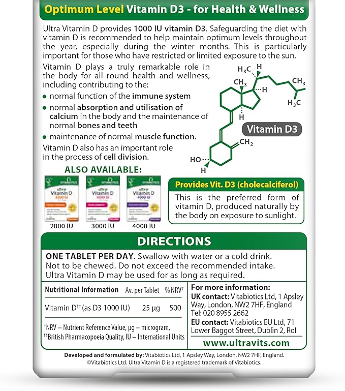Ultra by Vitabiotics Vitamin D Tablets x 96