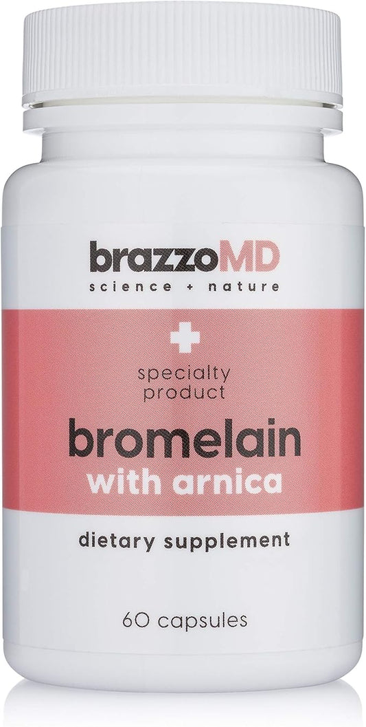brazzoMD Bromelain with Arnica - Dietary Supplement - 60 Capsules