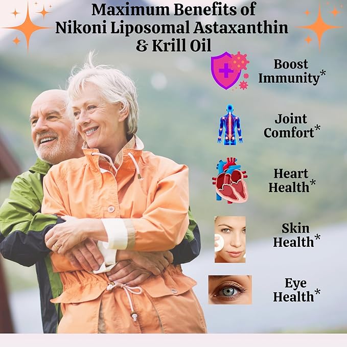 Liposomal Astaxanthin 24mg with Kril Oil 500mg Supplement (240 Softgelss)
