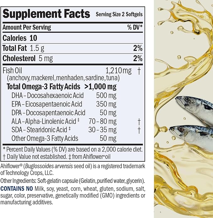 ANDREW LESSMAN Maximum Essential Omega-3 Unflavored, 180 Softgels - Ultra-Pure Omega-3 Fish Oil 1200 mg-High DHA, No Mercury Fish Oil Omega 3 Supplement-Small, Easy to Swallow Fish Oil Capsules