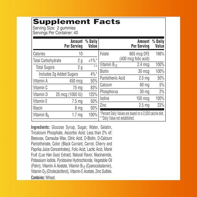 One A Day Women’s Multivitamin Gummies, Supplement with Vitamin A, C, D, E and Zinc for Immune Health Support*, Calcium & more, 80 count