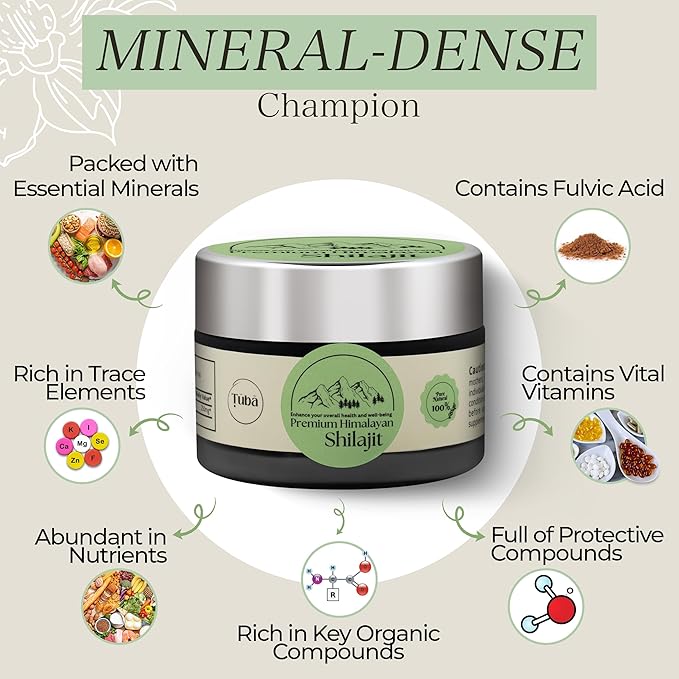 Tuba Pure Himalayan Shilajit Resin - 100% Pure Shilajit Resin for Increase Stamina, Mental Clarity, Cognitive Ability - 30 Gram Shilajit Pure Supplement Sourced from 17,000 Feet Above