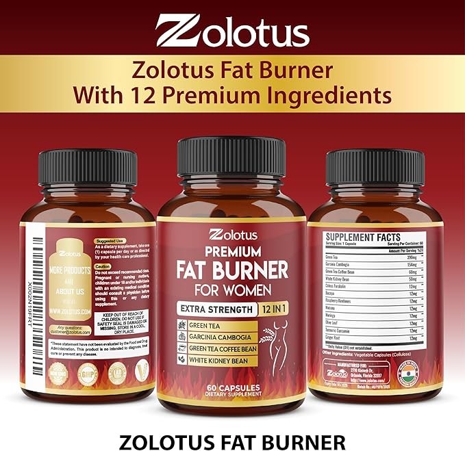 Premium Weight Loss Pills for Women, 2 Months Supply, The Best Belly Fat Burners for Women and Men, Metabolism Booster, Energy Pills, Highest Potency with Green Tea Extract 98%