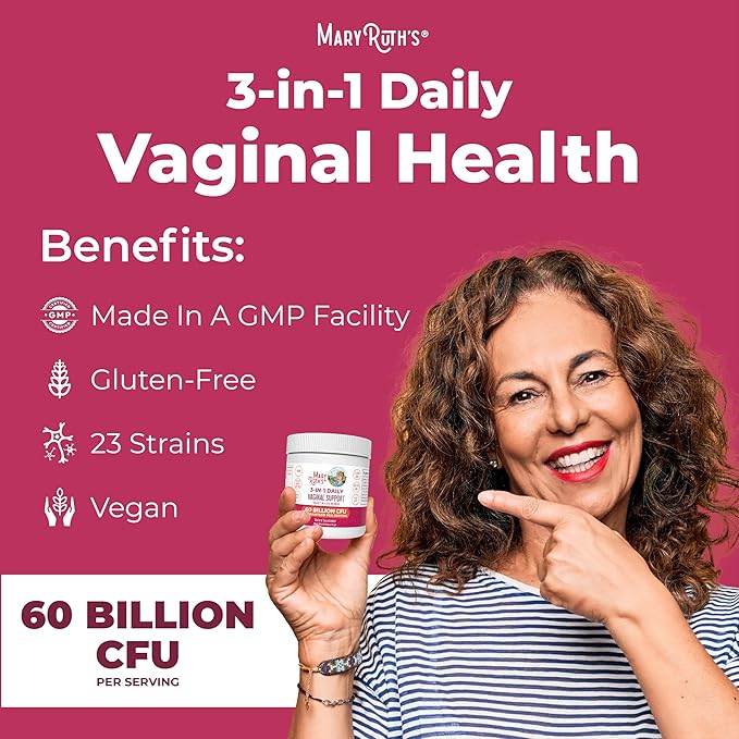 MaryRuth Organics 3-in-1 Probiotics for Women, Clinically Tested, Vaginal Probiotics for Digestive Health & Hormonal Support, Womens Probiotic Powder, Gut Health, 50 Billion CFU, Allergen Free, 0.5 oz