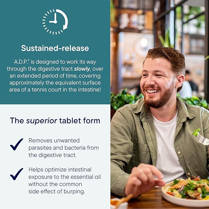 Biotics Research A.D.P.- Emulsified Oil of Oregano -Patented Formula, Wild Oregano Oil 50mg/S- Highly Concentrated Carvacrol - Sustained Release for High Absorption, GI Health –120 Tablets