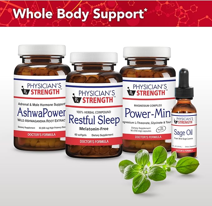 Physician's Strength AshwaPower - 2 fl oz - Wild Ashwagandha Root Extract - Supports Overall Health & Energy - 86 Servings
