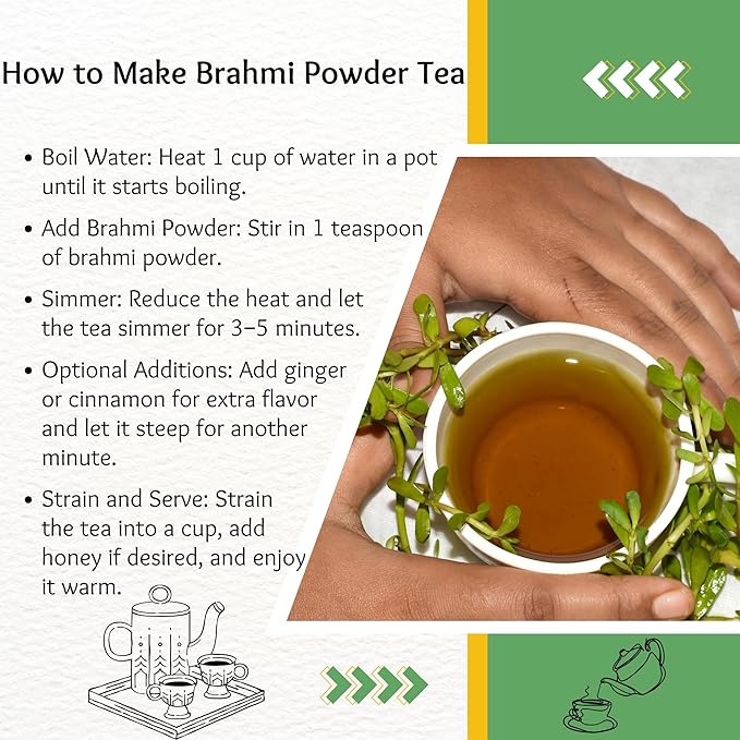 Brahmi Powder Bacopa Powder Centella Asiatica Ayurvedic Herb, Natural Hair Care, Promotes Hair Growth | 5.5 oz (150 GMS)