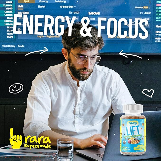 Lift Focus USDA Organic Certified Gummies – Natural Brain Support Supplement, Vegan & Gluten-Free, Infused with Yerba Mate, Lion’s Mane, Wild Purple Maca & Chaga (60 Gummies, Lift)