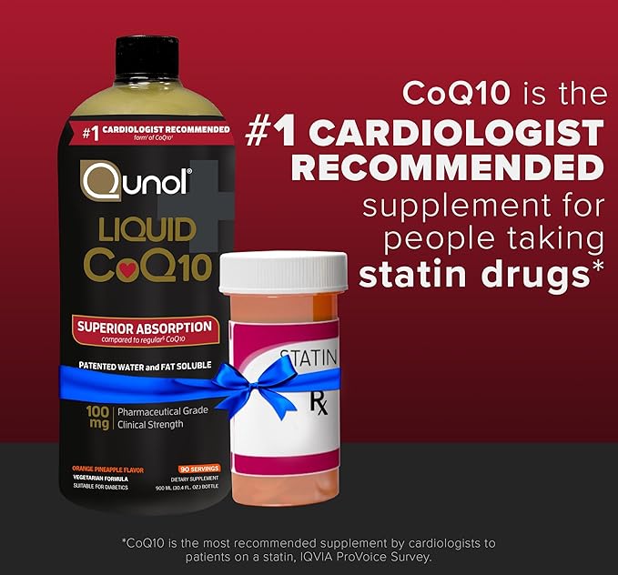 Qunol Liquid CoQ10 100mg, Superior Absorption Natural Supplement Form of Coenzyme Q10, Antioxidant for Heart Health, Orange Pineapple Flavored, 60 servings, 20.3 oz Bottle