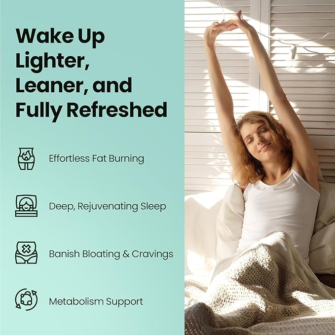 MidnightSlim™ | Nighttime Fat Burner for Weight Loss, Deep Sleep & Gut Health | Bloating, Metabolism & Belly Fat Support | Probiotics, Paradoxine®, GABA | 30 Capsules