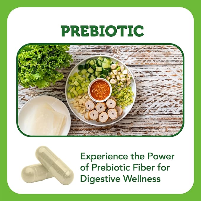 Vitamin Bounty Prebiotic Capsules - PreforPro® Prebiotics Supplement for Women & Men Digestive Health & Advanced Gut Health – No Fiber, No Bloating – Boosts Probiotic Effectiveness – 60 Vegan Cap