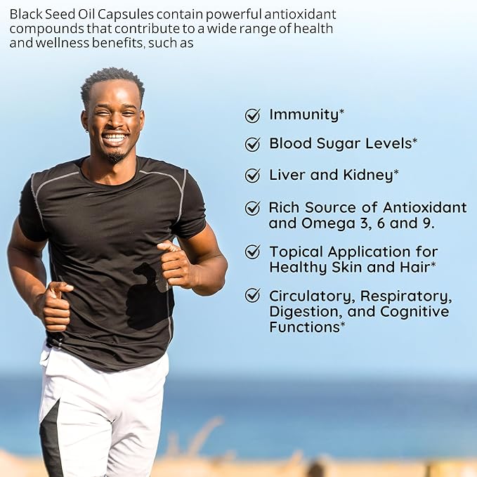 Tasnim Black Seed Oil Organic Cold Pressed Capsules 100% Pure Cold-Pressed Black Cumin Seed Oil Nigella Sativa for Immune Support, Joint Comfort and Vitality