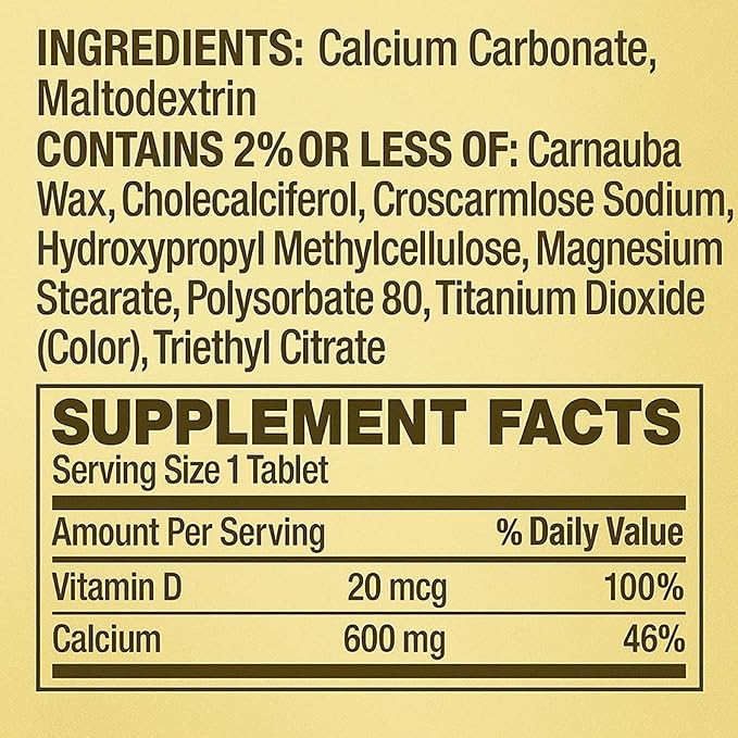 Spring Valley Calcium 600 mg Plus Vitamin D3, 250 Coated Tablets. Bone Health Support Supplement. 800 IU Vitamin D per Tablet Bundle with 45 Diabetes Decoded