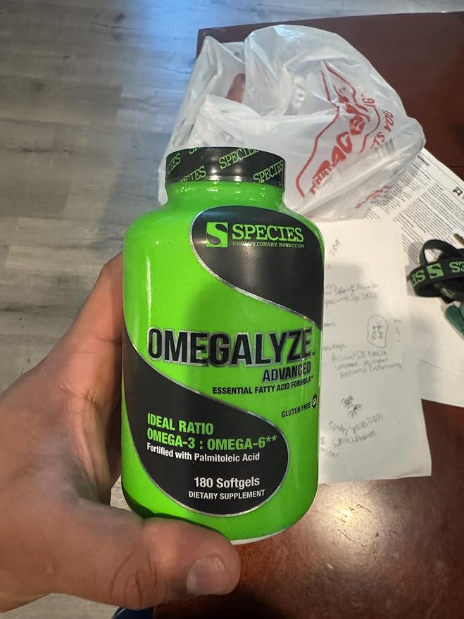 Species Nutrition Omegalyze Support Supplements, Essential Fatty Acid Formula, Supplement to Help Maximize Recovery, Omega 3,6 and 7 Formula,180 Capsules