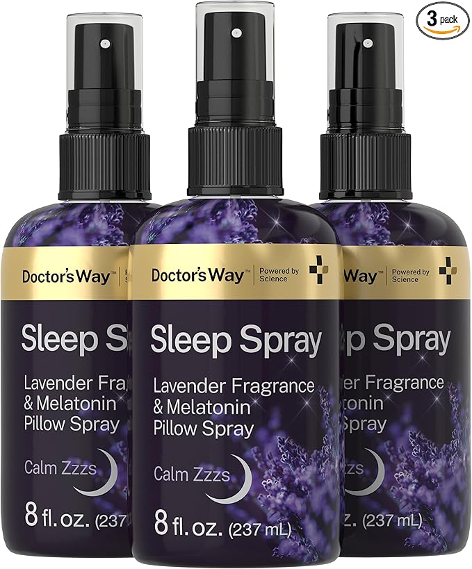 Doctor's Way Sleep Spray 8 fl oz | 3 Pack | with Lavender & Melatonin | Fragrance Pillow Spray | Non-GMO, Gluten Free, Paraben Free