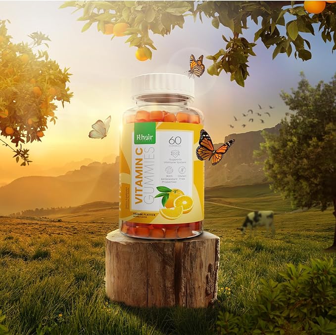 Khair Halal Vitamin C Gummies - Non GMO, Gluten-Free, Gelatin-Free, Vegetarian - Immune Support Gummies, Halal Delicious Vitamins for Adults & Kids - 60 Gummies