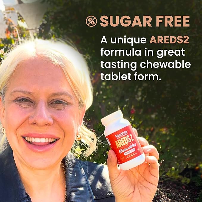 AREDS 2 Sugar-Free Eye Vitamins - Alternative to Lutein Gummies for Eyes - Lutein for Eye Health - Premium Sugar-Free Eye Vitamins - Eye Care Supplements for Adults (Chewable Tablets)