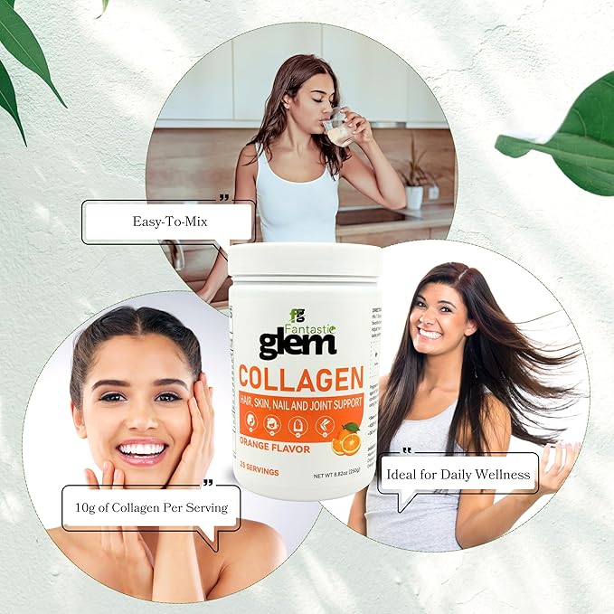 Collagen Powder β Support Skin Suppleness, Strengthens Hair Development, Helps Maintain Flexible Joints - GMO, Soy and Gluten Free - 25 Servings, 250g