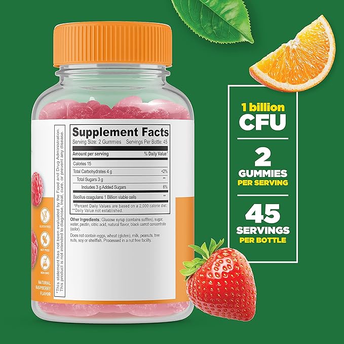 Lifeable Probiotic 2 Billion CFU + Calcium Magnesium, Gummies Bundle - Great Tasting, Vitamin Supplement, Gluten Free, GMO Free, Chewable Gummy